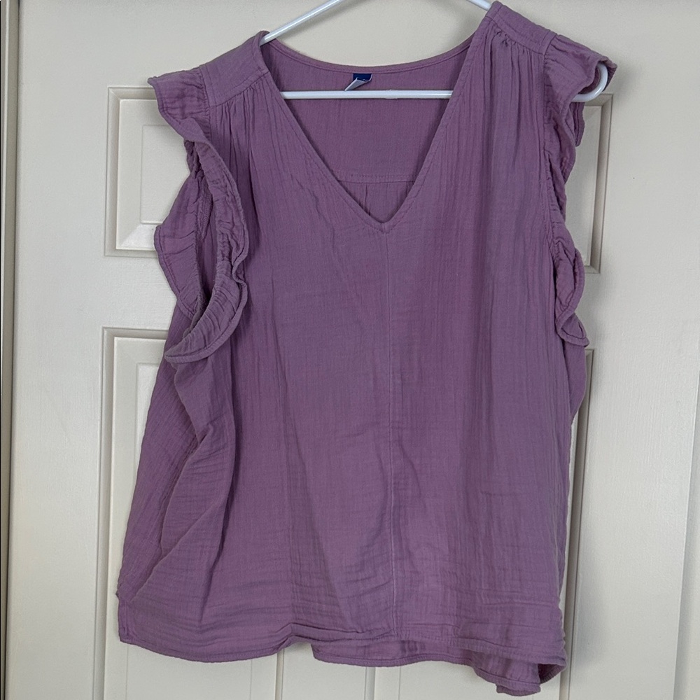 Old Navy Lavender Ruffle Sleeve Blouse